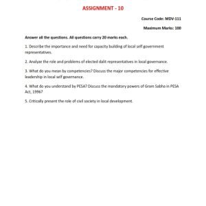 IGNOU MDV-111 Solved Assignment 2023-24 English Medium