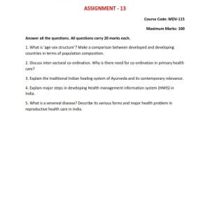 IGNOU MDV-115 Solved Assignment 2023-24 English Medium