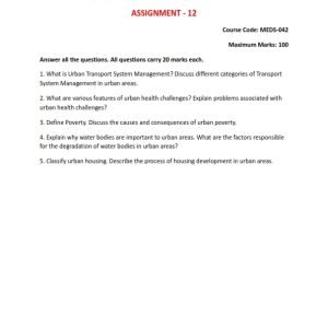 IGNOU MEDS-42 Solved Assignment 2023-24 English Medium