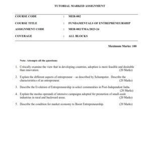 IGNOU MER-002 Solved Assignment 2023-24 English Medium