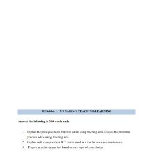 IGNOU MES-006 Solved Assignment 2023 English Medium