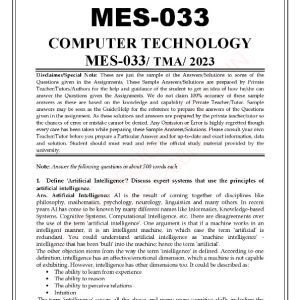 IGNOU MES-033 Solved Assignment Jan & July 2023 English Medium