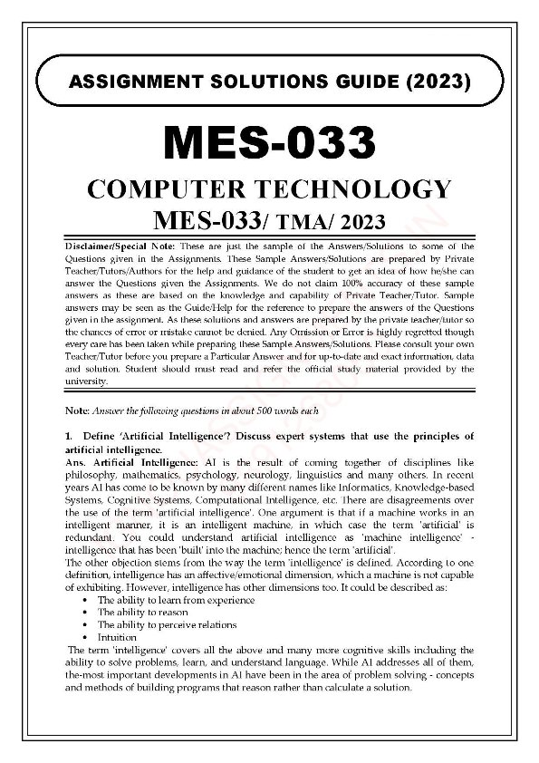 IGNOU MES-033 Solved Assignment Jan & July 2023 English Medium