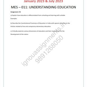 IGNOU MES-11 Solved Assignment Jan & July 2023 English Medium