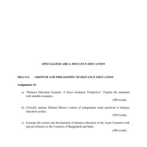 IGNOU MES-111 Solved Assignment Jan & July 2023 English Medium