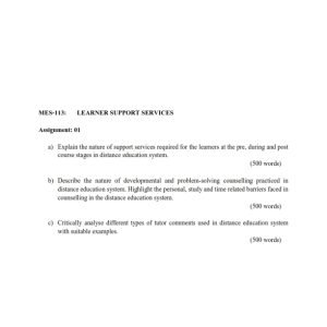 IGNOU MES-113 Solved Assignment Jan & July 2023 English Medium