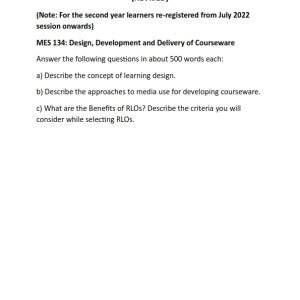 IGNOU MES-134 Solved Assignment Jan & July 2023 English Medium