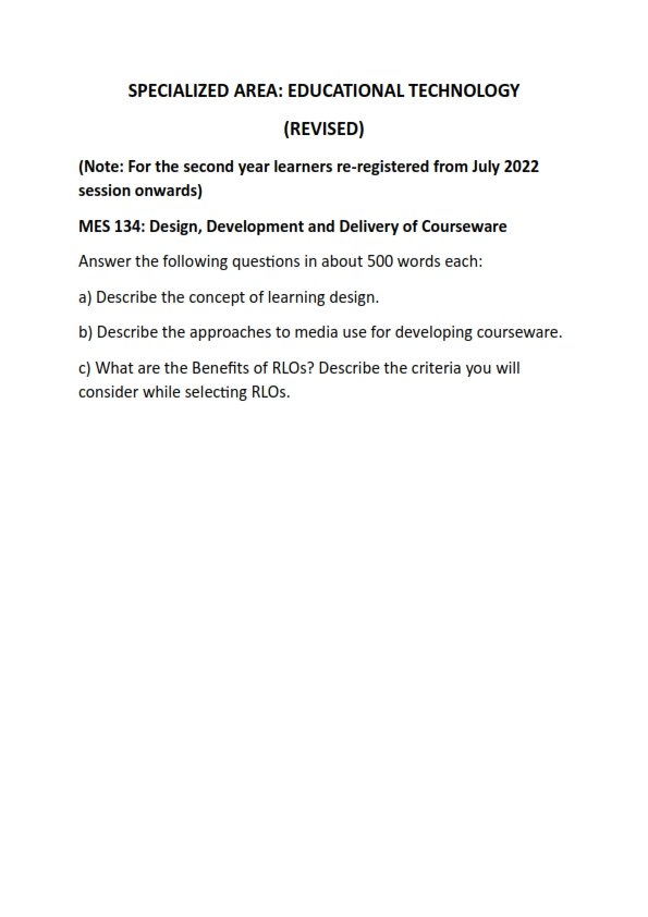 IGNOU MES-134 Solved Assignment Jan & July 2023 English Medium