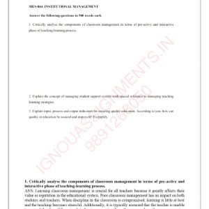 IGNOU MES-44 Solved Assignment Jan & July 2023 English Medium