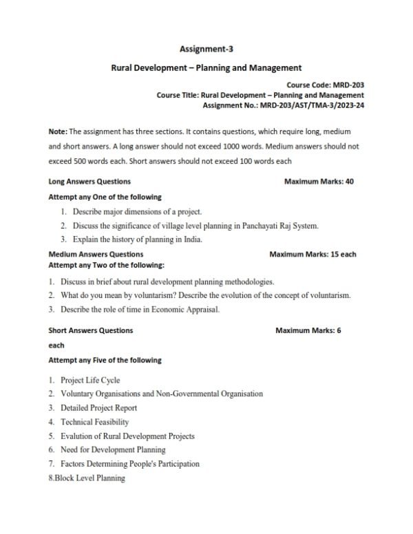 IGNOU MRD-203 Solved Assignment 2023-24 English Medium