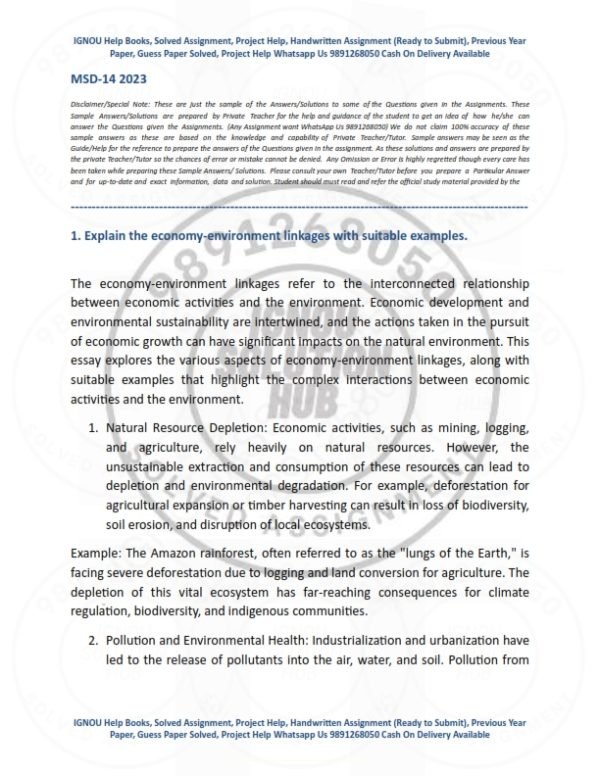 IGNOU MSD-014 Solved Assignment 2023 English Medium