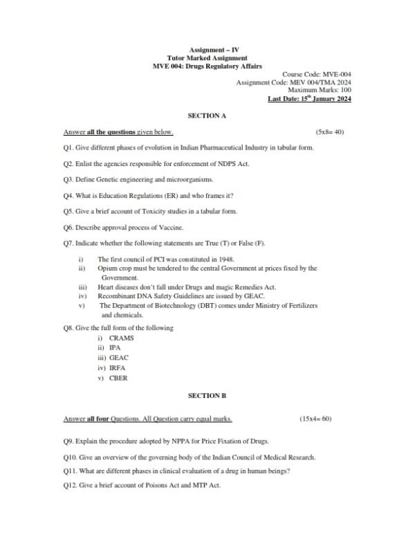 IGNOU MVE-04 Solved Assignment 2023-24 English Medium