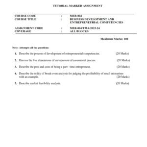 IGNOU MER-004 Solved Assignment 2023-24 English Medium