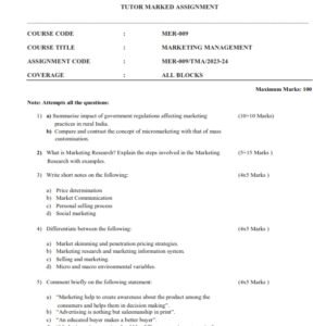 IGNOU MER-009 Solved Assignment 2023-24 English Medium