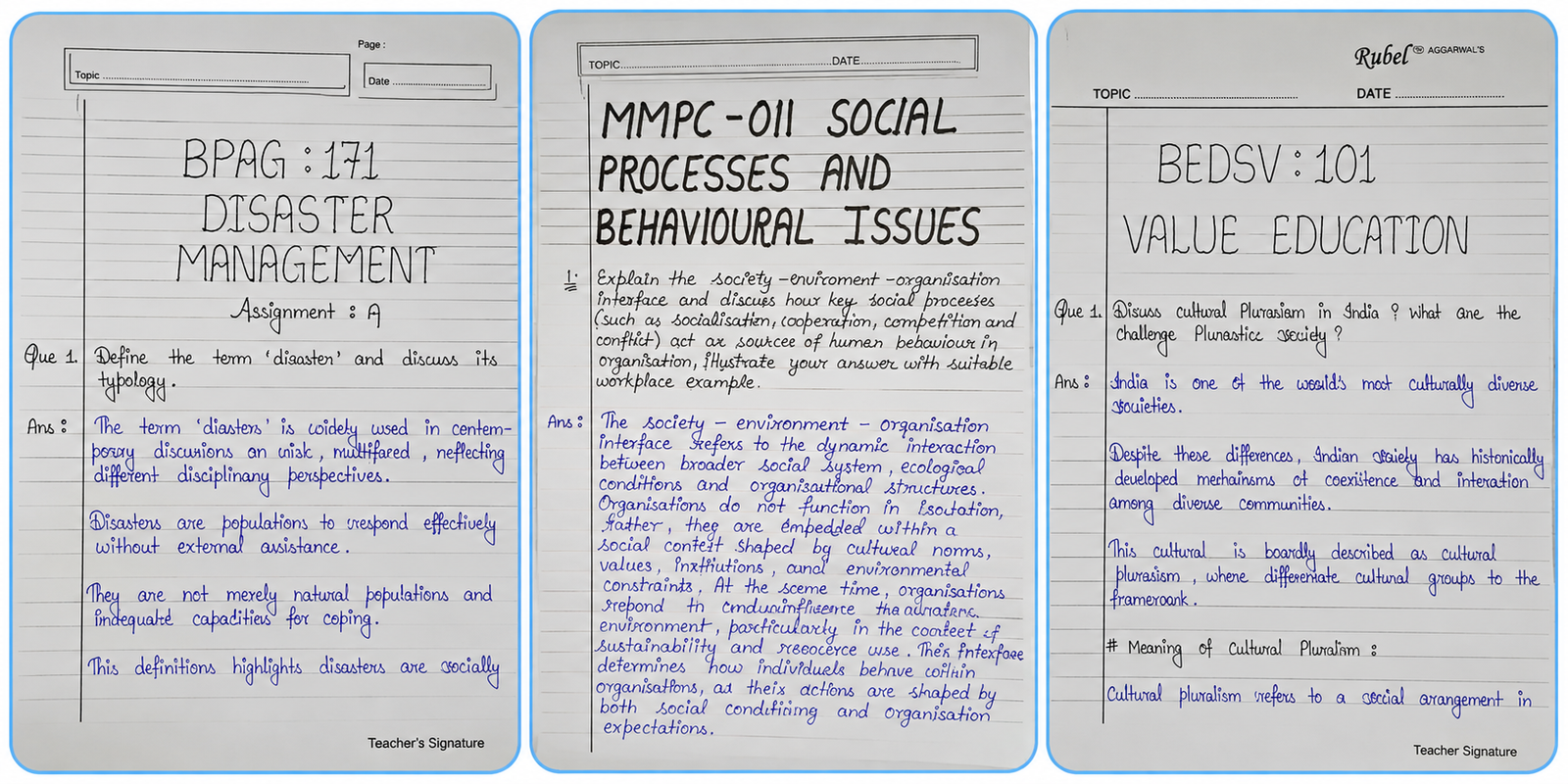 IGNOU HANDWRITTEN SAMPLE 2